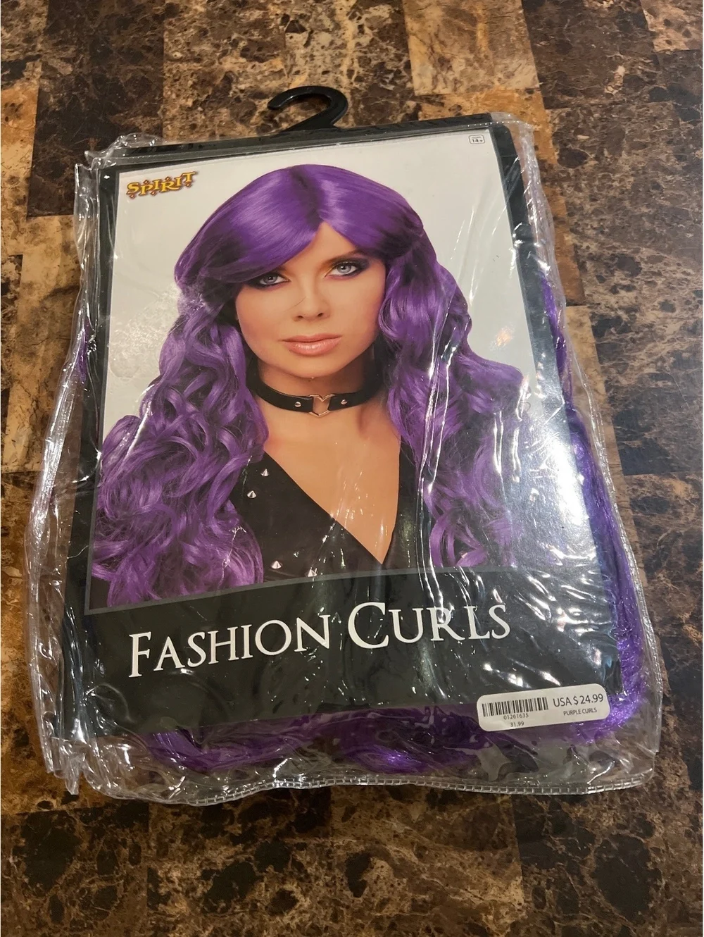 Spirit Halloween Fashion Curls Purple Wig